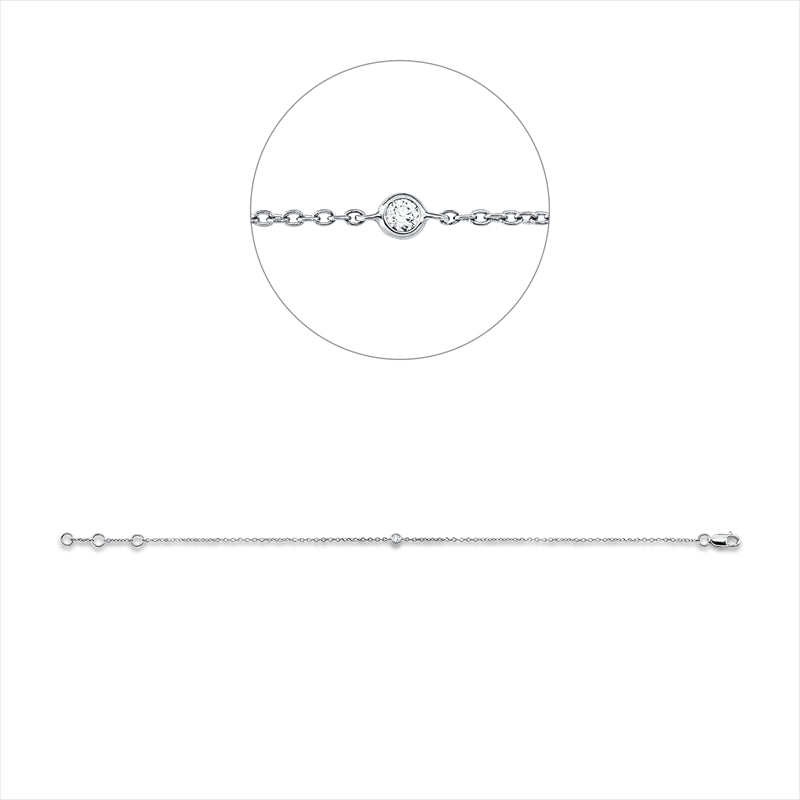 Armband    aus 750/-18 Karat Weißgold mit 1 Diamant 0