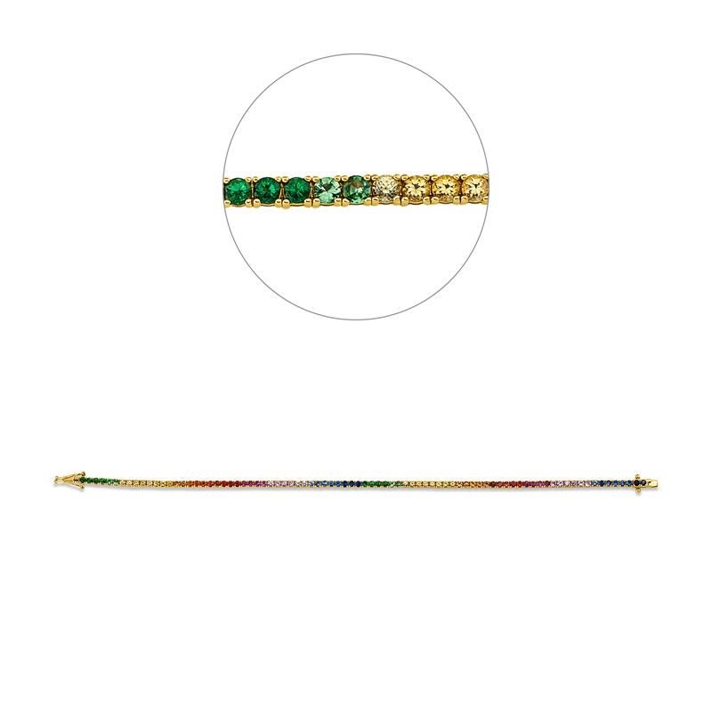 Armband mit Saphir  aus 750/-18 Karat Gelbgold  