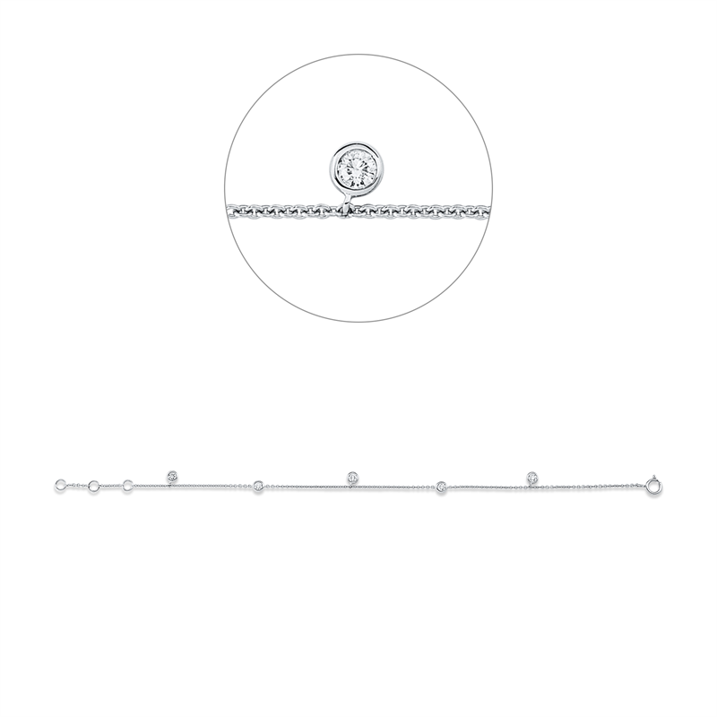 Armband    aus 750/-18 Karat Weißgold mit 5 Diamanten 0