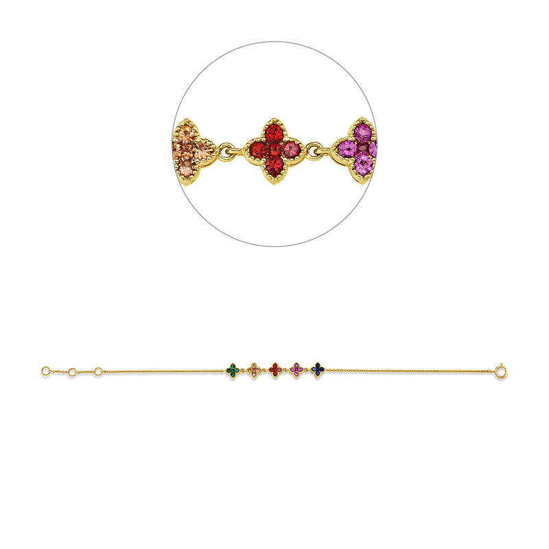 Armband mit Saphir  aus 750/-18 Karat Gelbgold  