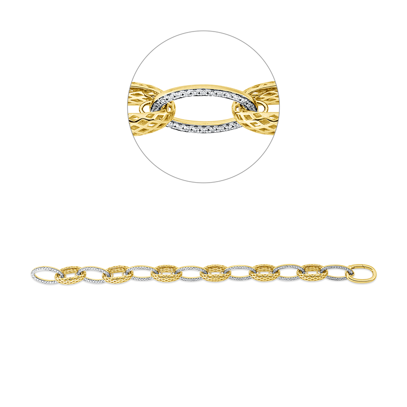 Armband    aus 585/-14 Karat Gelbgold / Weißgold mit 196 Diamanten 1