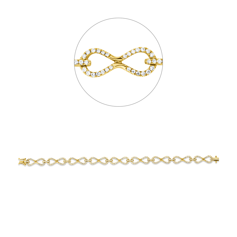 Armband    aus 750/-18 Karat Gelbgold mit 285 Diamanten 1