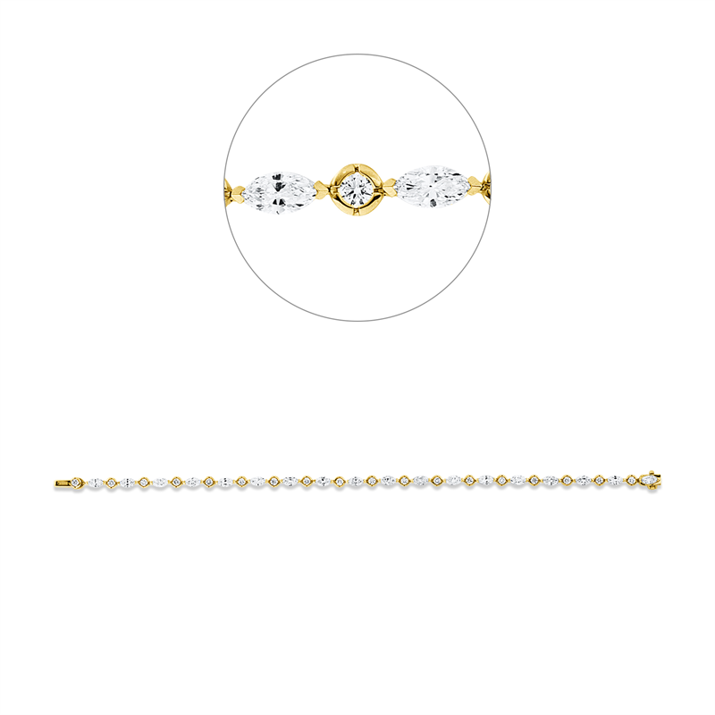 Armband    aus 750/-18 Karat Gelbgold / Weißgold mit 36 Diamanten 3