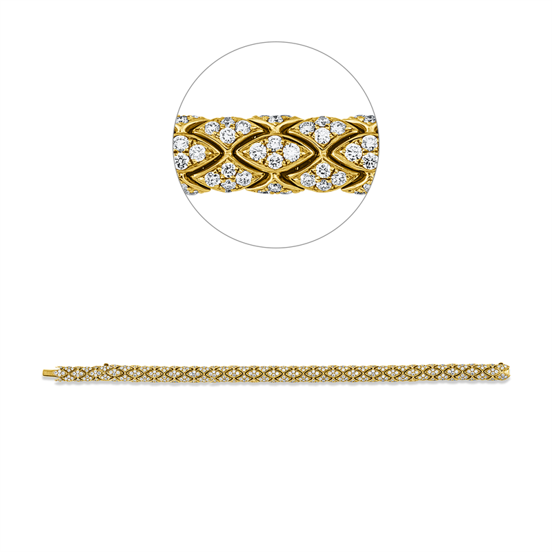 Armband    aus 750/-18 Karat Gelbgold mit 400 Diamanten 5
