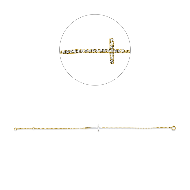 Armband    aus 750/-18 Karat Gelbgold mit 23 Diamanten 0