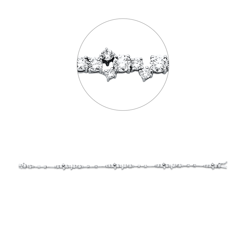 Armband    aus 750/-18 Karat Weißgold mit 57 Diamanten 3