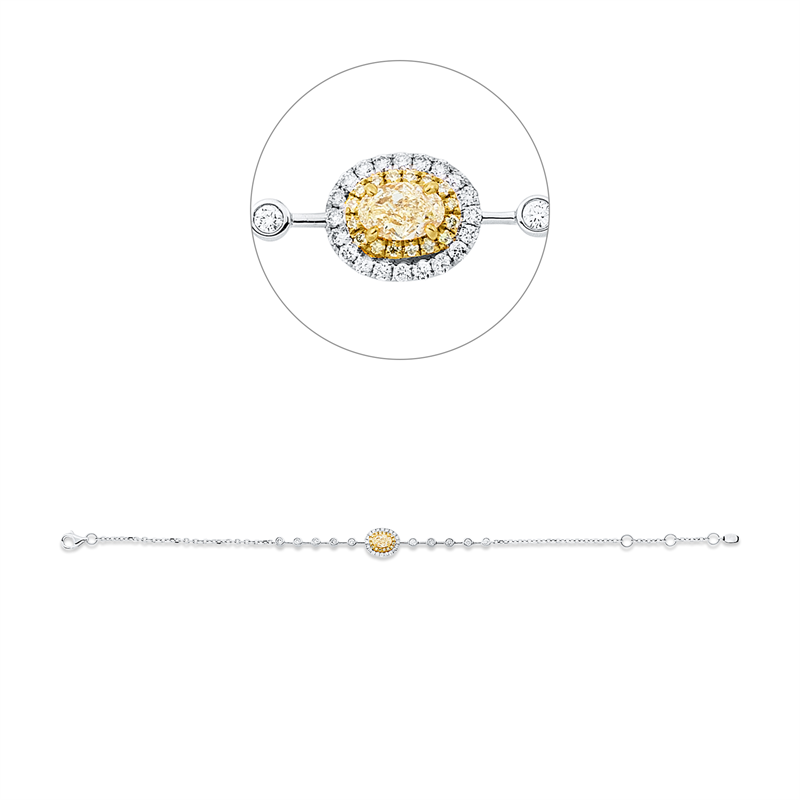 Armband    aus 750/-18 Karat Weißgold / Gelbgold mit 37 Diamanten 0