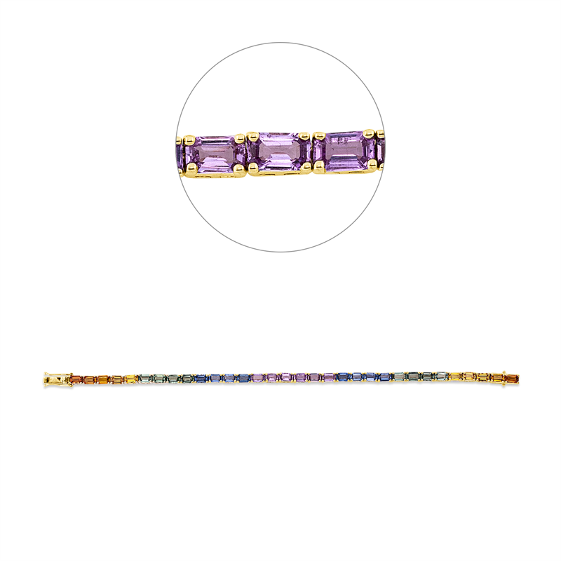 Armband mit Saphir  aus 585/-14 Karat Gelbgold  