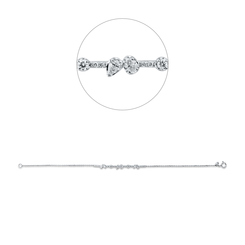 Armband    aus 750/-18 Karat Weißgold mit 26 Diamanten 0