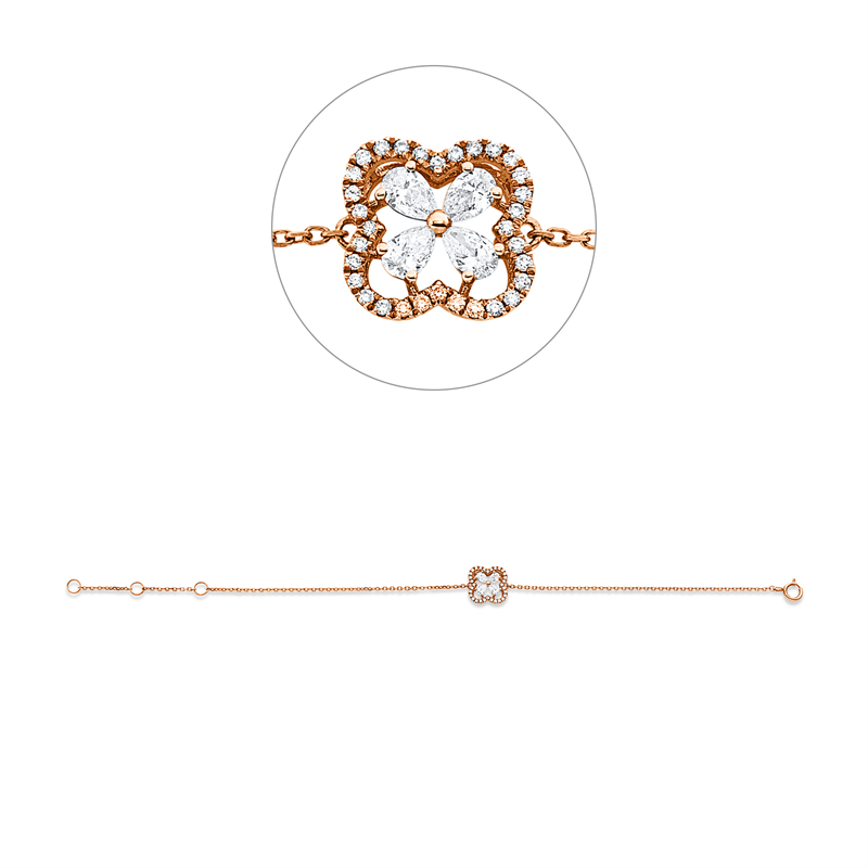 Armband    aus 750/-18 Karat Rotgold mit 36 Diamanten 0