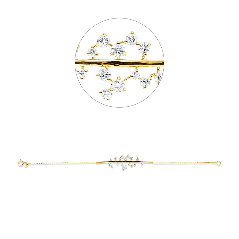 Armband    aus 750/-18 Karat Gelbgold mit 18 Diamanten 0
