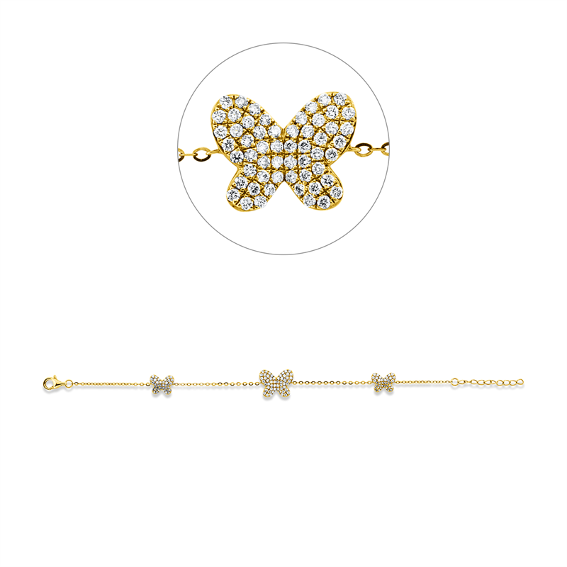 Armband    aus 585/-14 Karat Gelbgold mit 132 Diamanten 0