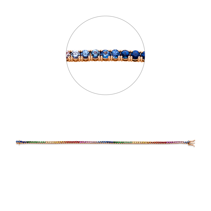 Armband mit Saphir  aus 750/-18 Karat Rotgold  