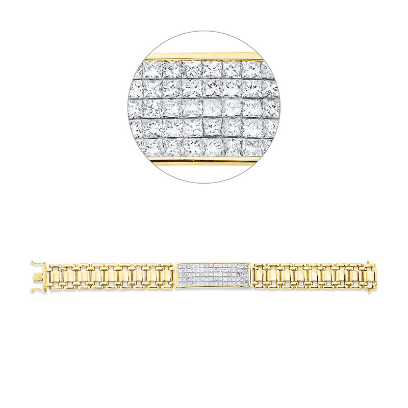 Armband    aus 750/-18 Karat Gelbgold / Weißgold mit 80 Diamanten 5