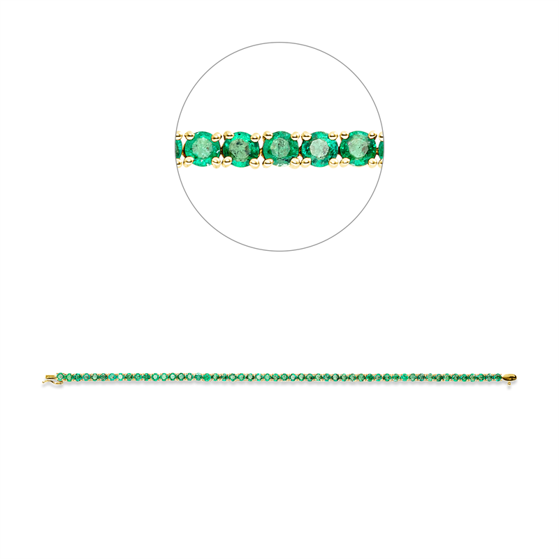 Armband mit Smaragd  aus 750/-18 Karat Gelbgold  