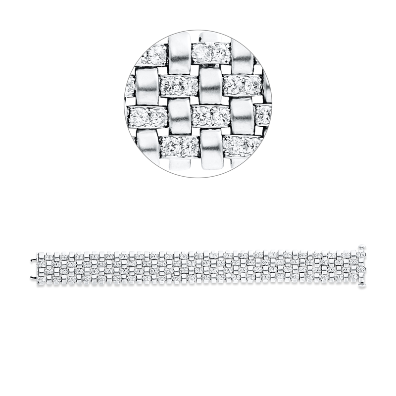 Armband    aus 750/-18 Karat Weißgold mit 176 Diamanten 9