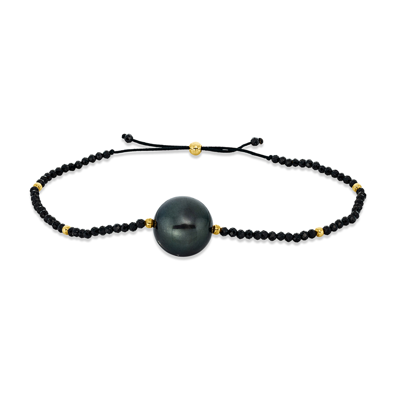 Armband mit Spinel mit Südseeperle aus 750/-18 Karat Gelbgold  