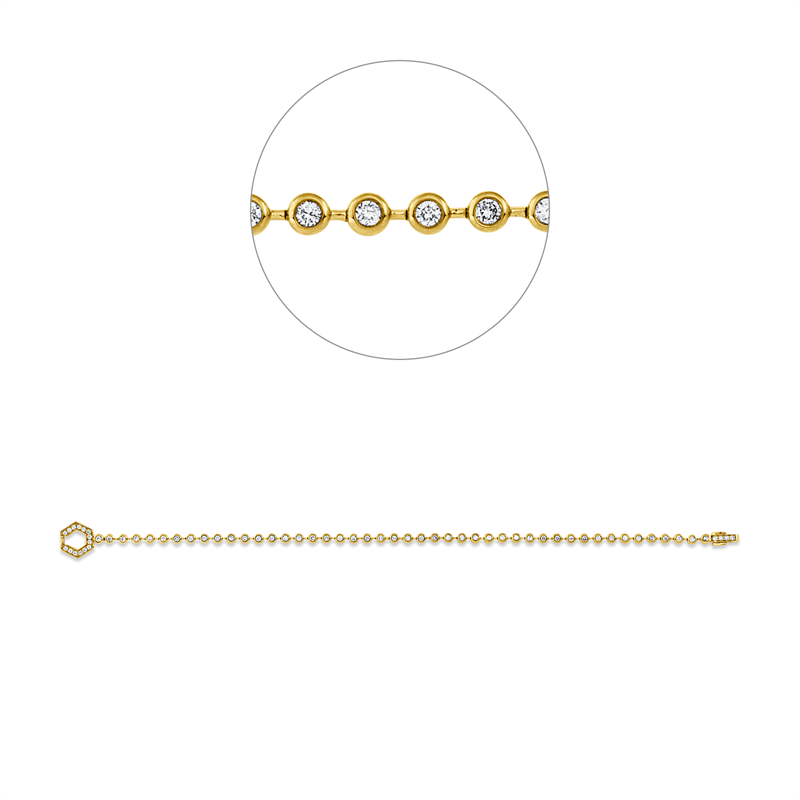 Armband    aus 750/-18 Karat Gelbgold mit 64 Diamanten 0