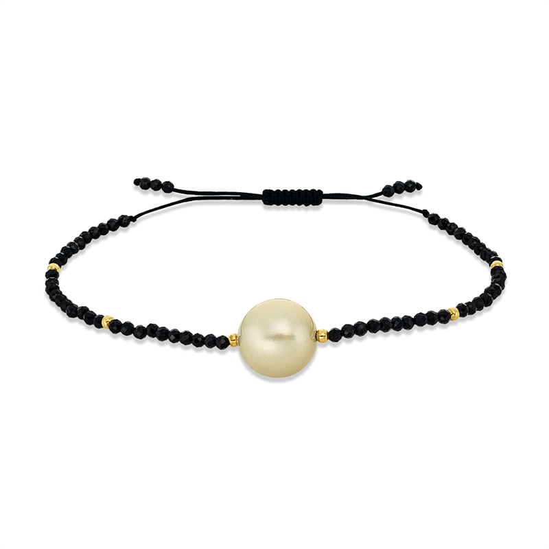 Armband mit Spinel mit Südseeperle aus 585/-14 Karat Gelbgold  