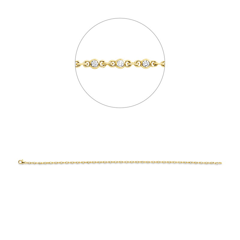 Armband    aus 750/-18 Karat Gelbgold mit 35 Diamanten 0