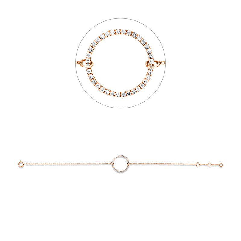 Armband    aus 750/-18 Karat Rotgold mit 36 Diamanten 0