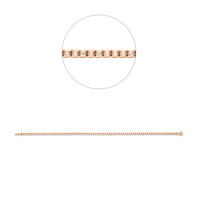 Armband    aus 750/-18 Karat Rotgold mit 82 Diamanten 0