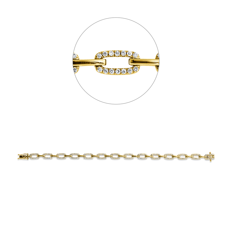 Armband    aus 750/-18 Karat Gelbgold mit 202 Diamanten 1