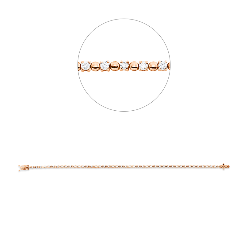 Armband    aus 585/-14 Karat Rotgold mit 44 Diamanten 1