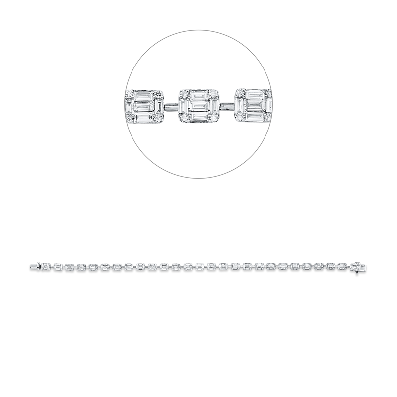 Armband    aus 750/-18 Karat Weißgold mit 243 Diamanten 2