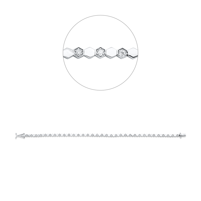 Armband    aus 585/-14 Karat Weißgold mit 33 Diamanten 0