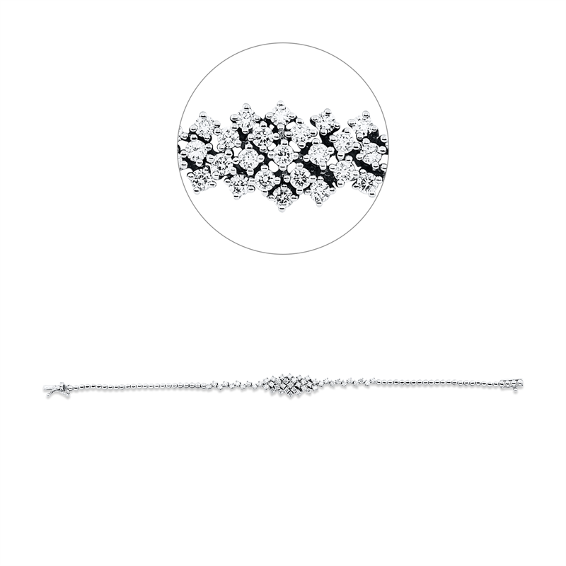 Armband    aus 750/-18 Karat Weißgold mit 47 Diamanten 0