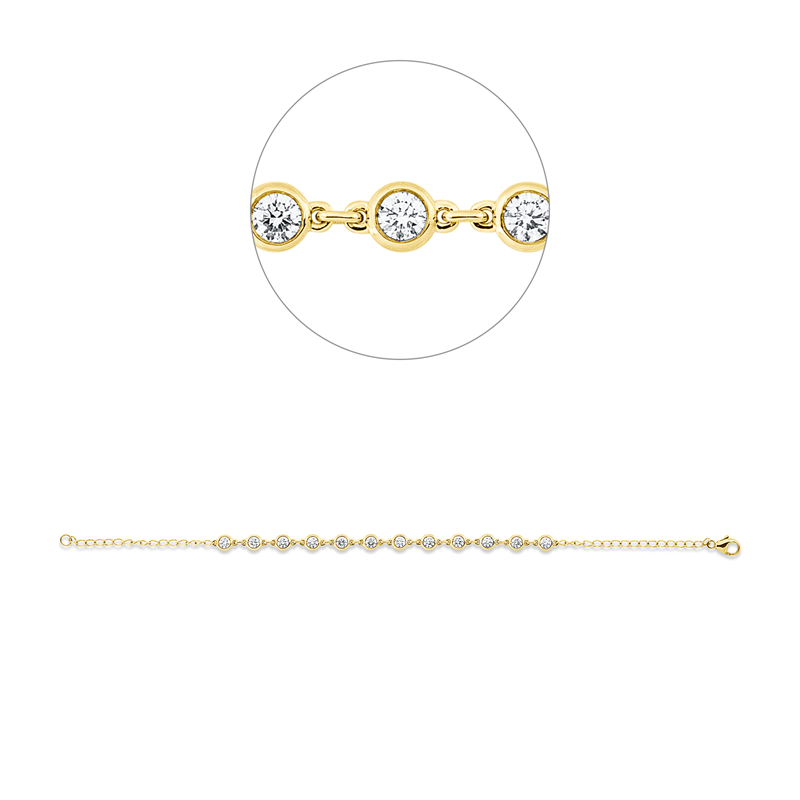 Armband    aus 750/-18 Karat Gelbgold mit 12 Diamanten 1
