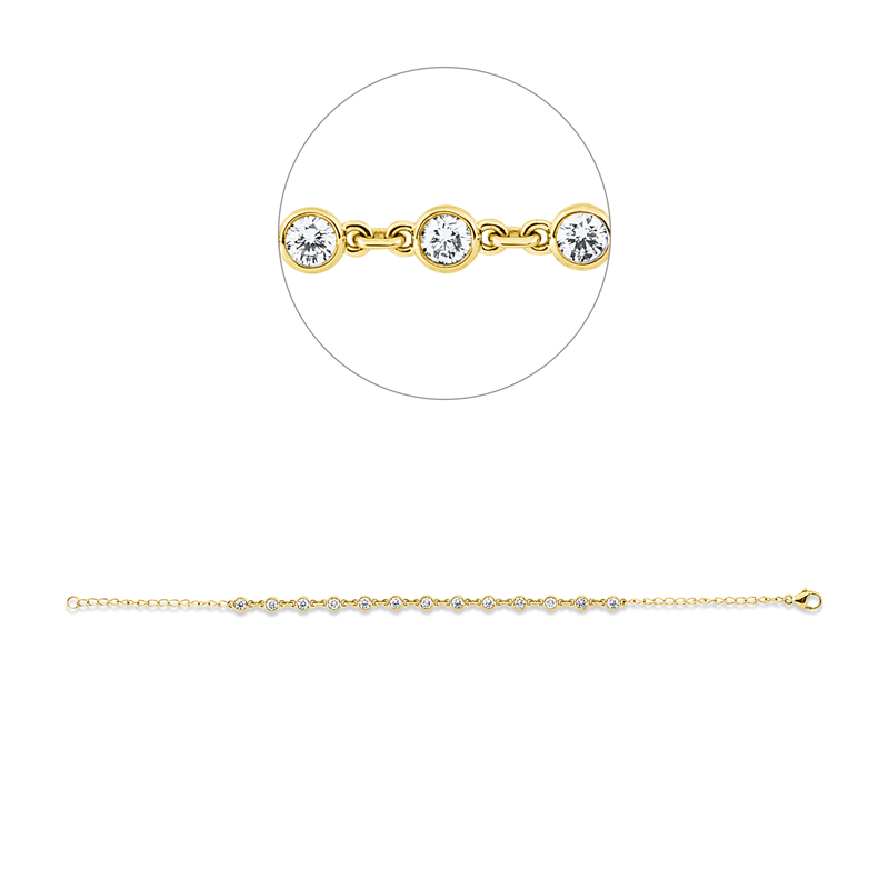 Armband    aus 750/-18 Karat Gelbgold mit 13 Diamanten 1 ct