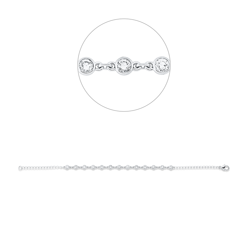 Armband    aus 750/-18 Karat Weißgold mit 13 Diamanten 1 ct