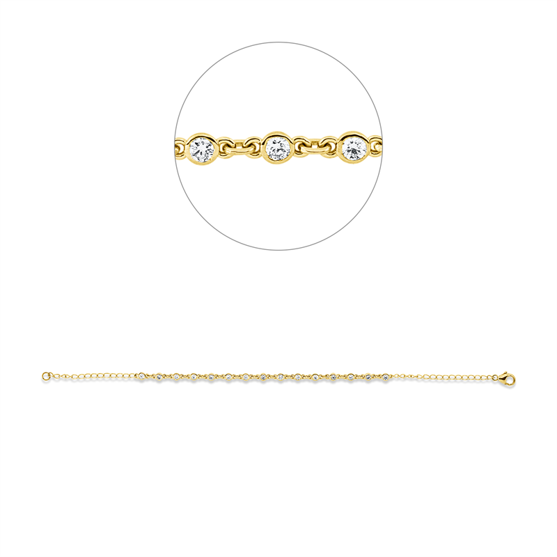 Armband    aus 750/-18 Karat Gelbgold mit 15 Diamanten 0