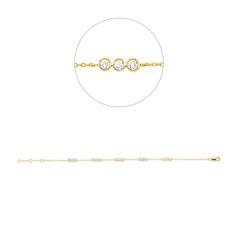Armband    aus 750/-18 Karat Gelbgold mit 15 Diamanten 0