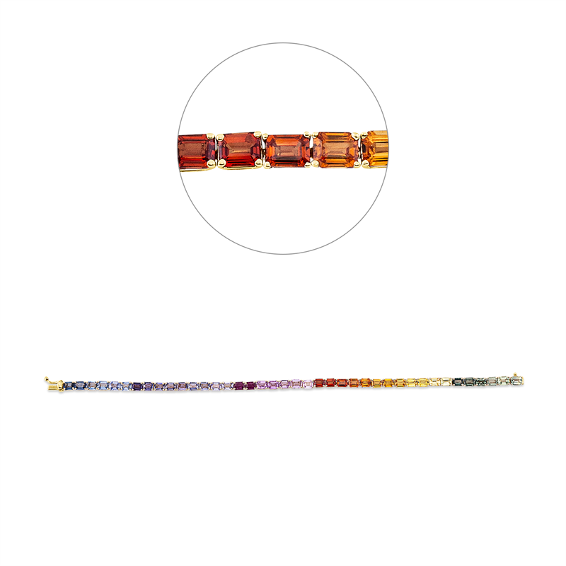 Armband mit Saphir  aus 585/-14 Karat Gelbgold  