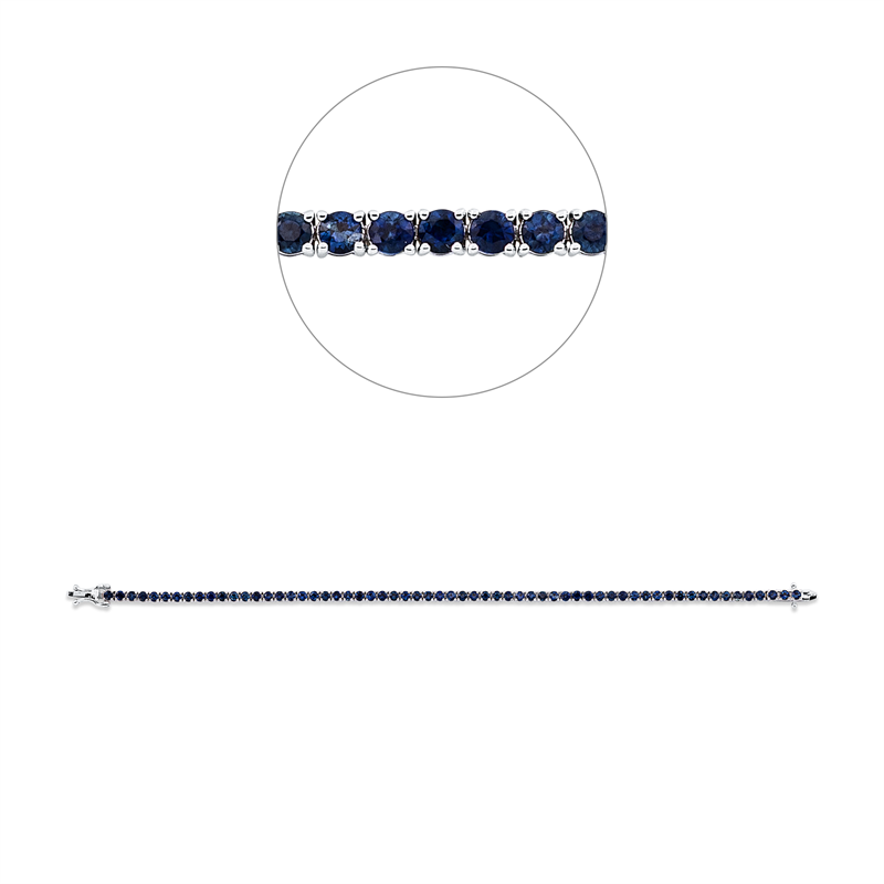 Armband mit Saphir  aus 750/-18 Karat Weißgold  