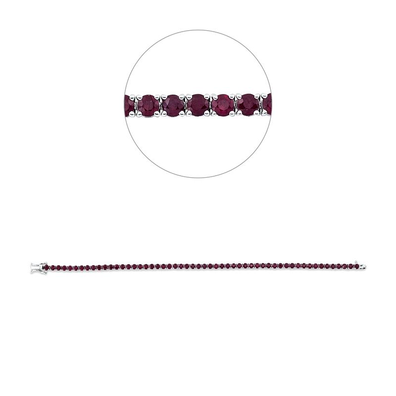 Armband mit Rubin  aus 750/-18 Karat Weißgold  