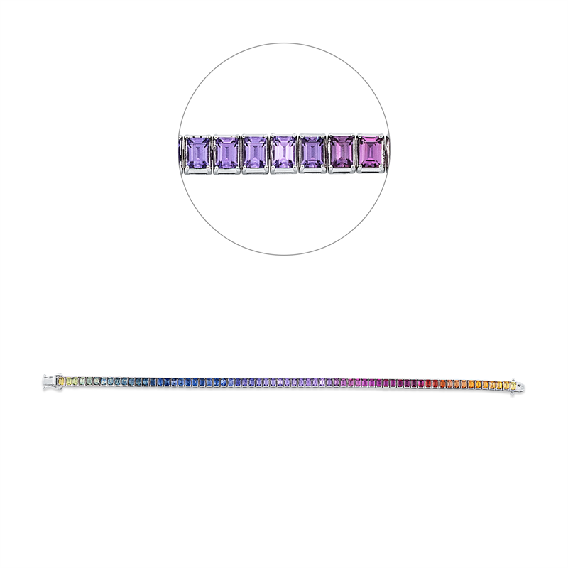 Armband mit Saphir  aus 750/-18 Karat Weißgold  