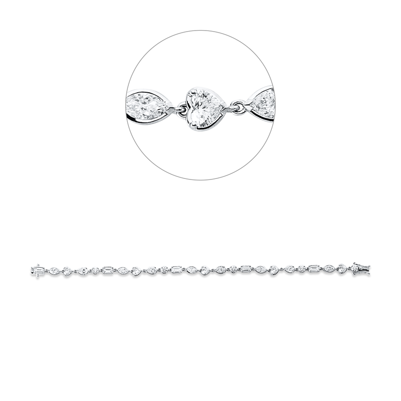 Armband    aus 750/-18 Karat Weißgold mit 24 Diamanten 4