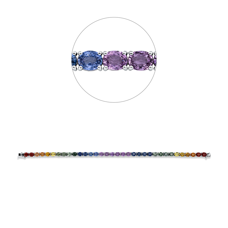 Armband mit Saphir  aus 750/-18 Karat Weißgold  