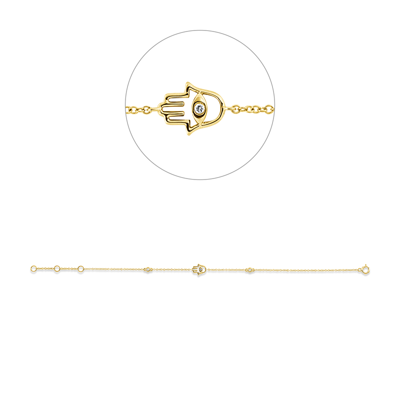 Armband    aus 750/-18 Karat Gelbgold mit 3 Diamanten 0