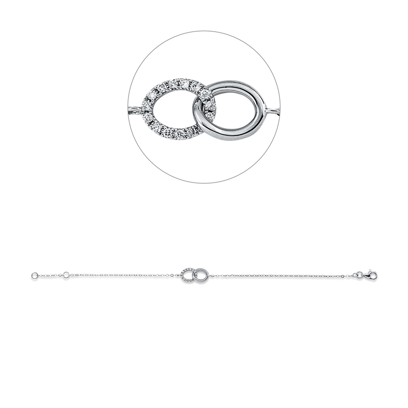 Armband    aus 750/-18 Karat Weißgold mit 15 Diamanten 0