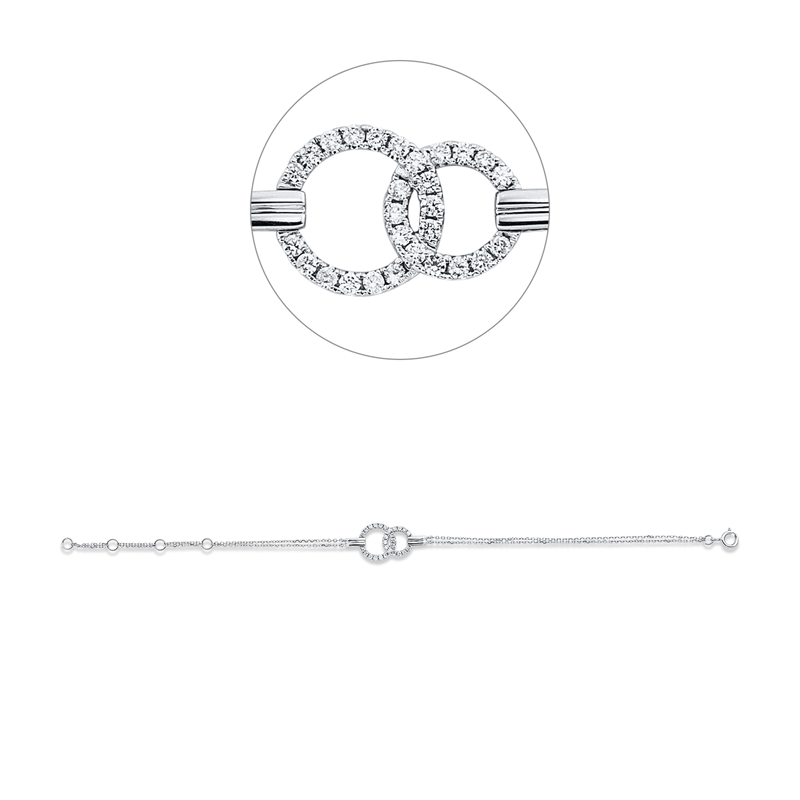 Armband    aus 750/-18 Karat Weißgold mit 28 Diamanten 0
