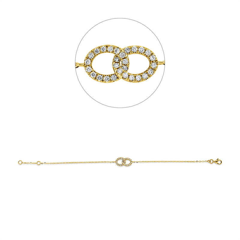 Armband    aus 750/-18 Karat Gelbgold mit 30 Diamanten 0