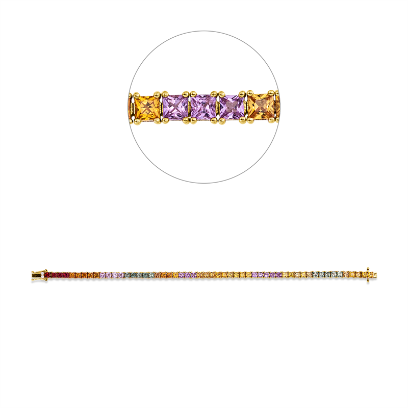 Armband mit Saphir  aus 750/-18 Karat Gelbgold mit 2 Diamanten 0