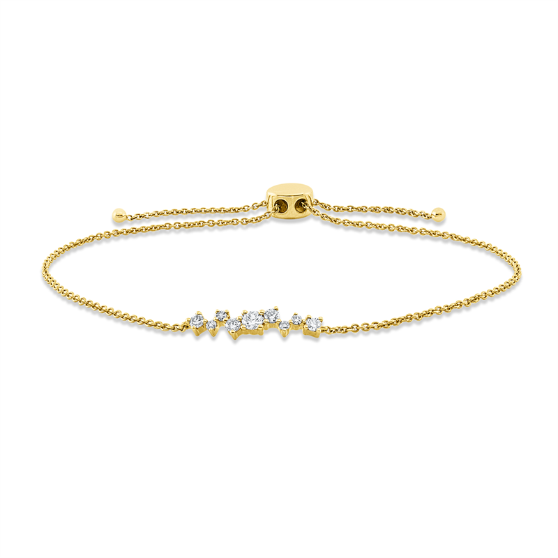 Armband    aus 750/-18 Karat Gelbgold mit 9 Diamanten 0