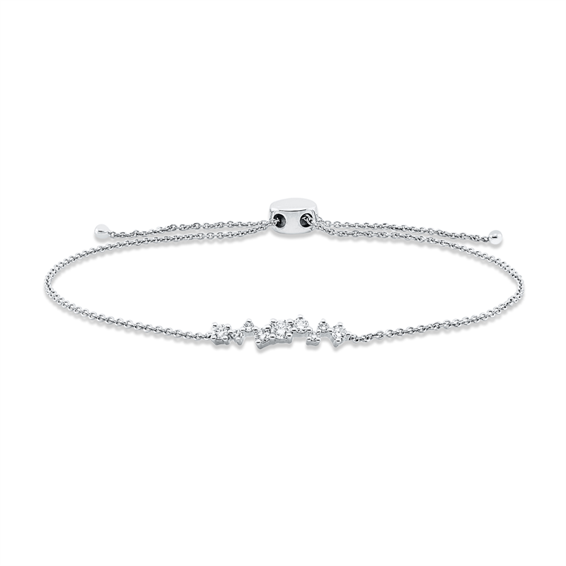 Armband    aus 750/-18 Karat Weißgold mit 9 Diamanten 0