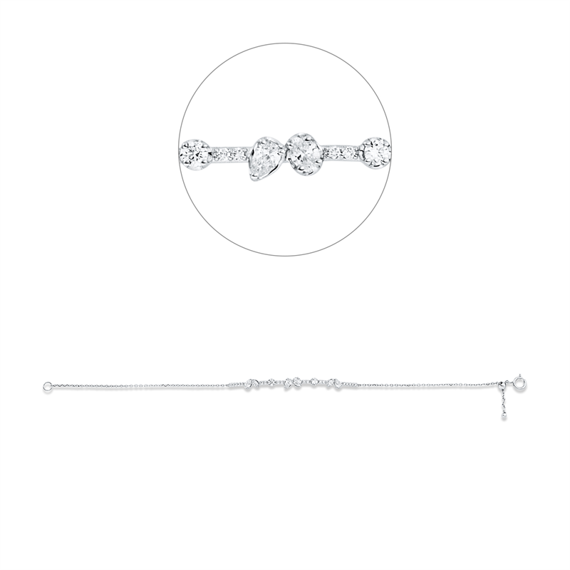 Armband    aus 750/-18 Karat Weißgold mit 26 Diamanten 0